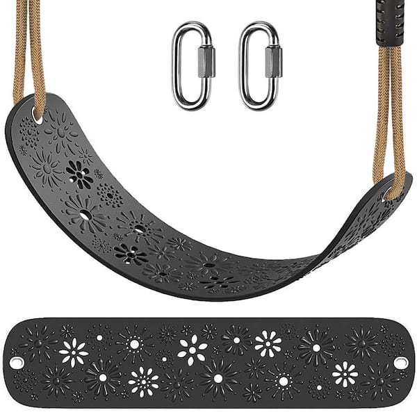 Swing Set Accessories Kids Adjustable Rope Swing Seat with Soft EVA Plastic and Polyester Rope, Support 500 lbs. Bar