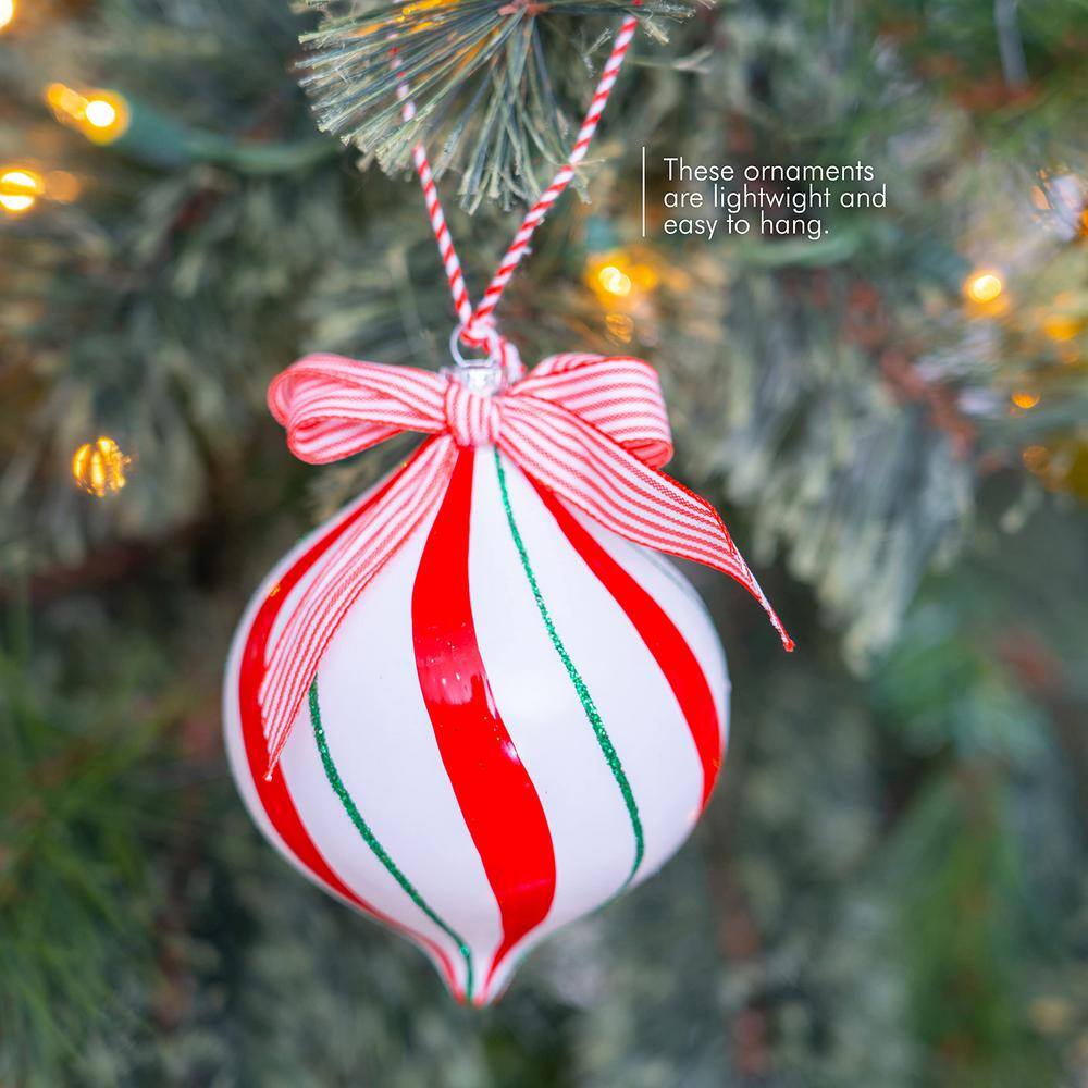 Peppermint Candy Shatterproof Christmas Ornament Set - 12 Pieces