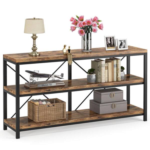 TRIBESIGNS WAY TO ORIGIN Benjamin Brown 70.9 in. Long Console Sofa Table, 2  Tier Narrow Industrial Behind Couch Bar Table Storage Shelves  HD-XK00148-WZZ - The Home Depot