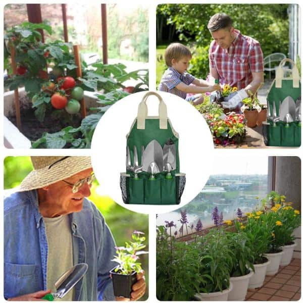 jiacuix Garden Tool Set 11Pcs Garden Set Gardening Equipment Tote Bag Adjustable Canvas Gardening Apron