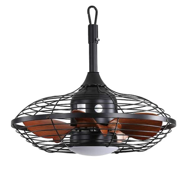 ●BENFLOWZ Jushua 20 in Indoor/Outdoor Black Downrod Mount Ceiling Fan LED