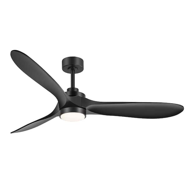 Lesha 60 in. Indoor Integrated LED Black Ceiling Fan with Light and Remote Control Included