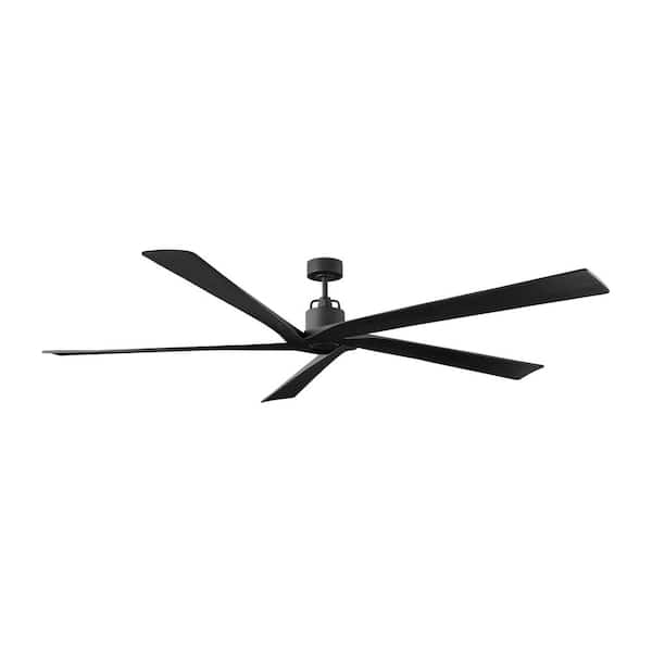 Aspen 84 in. Midnight BlackDownrod Mount Standard Ceiling Fan with Midnight Black Blades and Remote