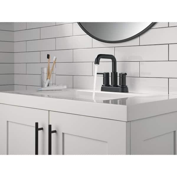 Nicoli 4 in. Centerset Double Handle Bathroom Faucet in Matte Black