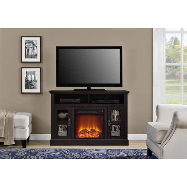 Altra Furniture 47 in. Chicago Electric Fireplace TV Stand Entertainment Center in Espresso