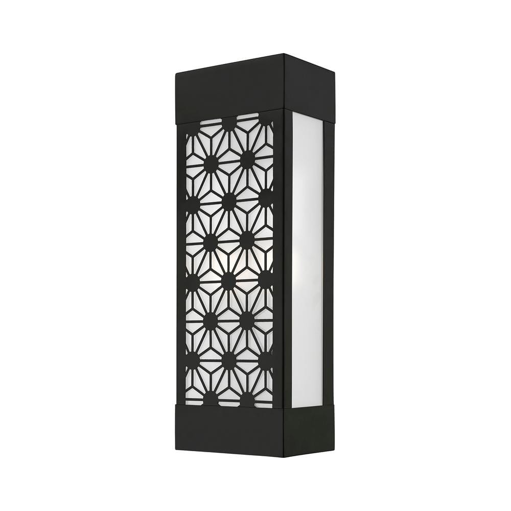 AVIANCE LIGHTING Hammond 17 in. 2-Light Black Outdoor Hardwired ADA Wall Lantern Sconce with No Bulbs Included