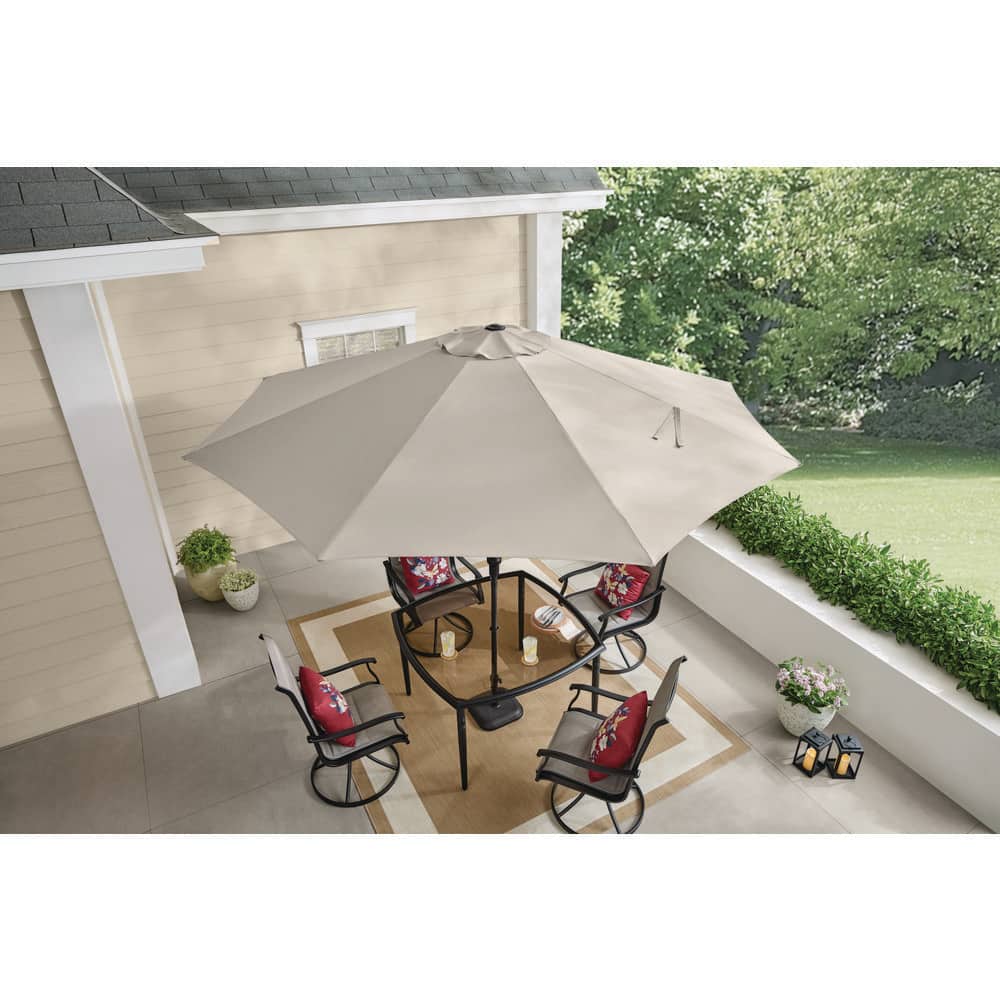 Hampton Bay 11 ft. Market Patio Umbrella in Putty Beige UCM190032-PUTTY - The Home Depot Hampton Bay 11 ft. Market Patio Umbrella in Putty Beige UCM190032-PUTTY - The Home Depot