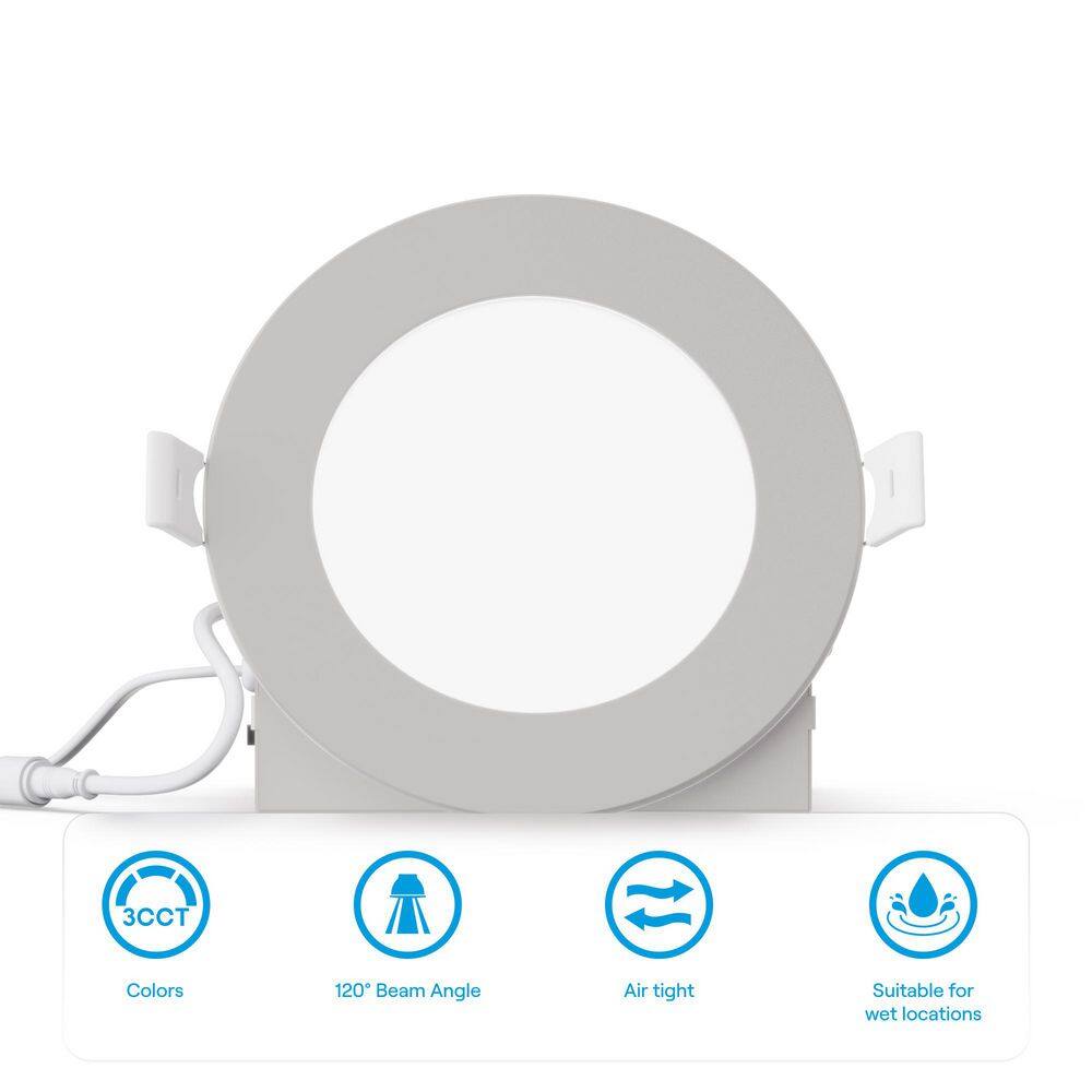 6'' White Matte LED Canless Recessed Lighting Kit