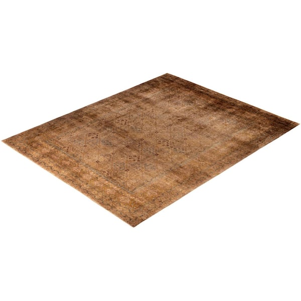 Overdyed Gold 8 ft. x 10 ft. Solid Wool Indoor Area Rug