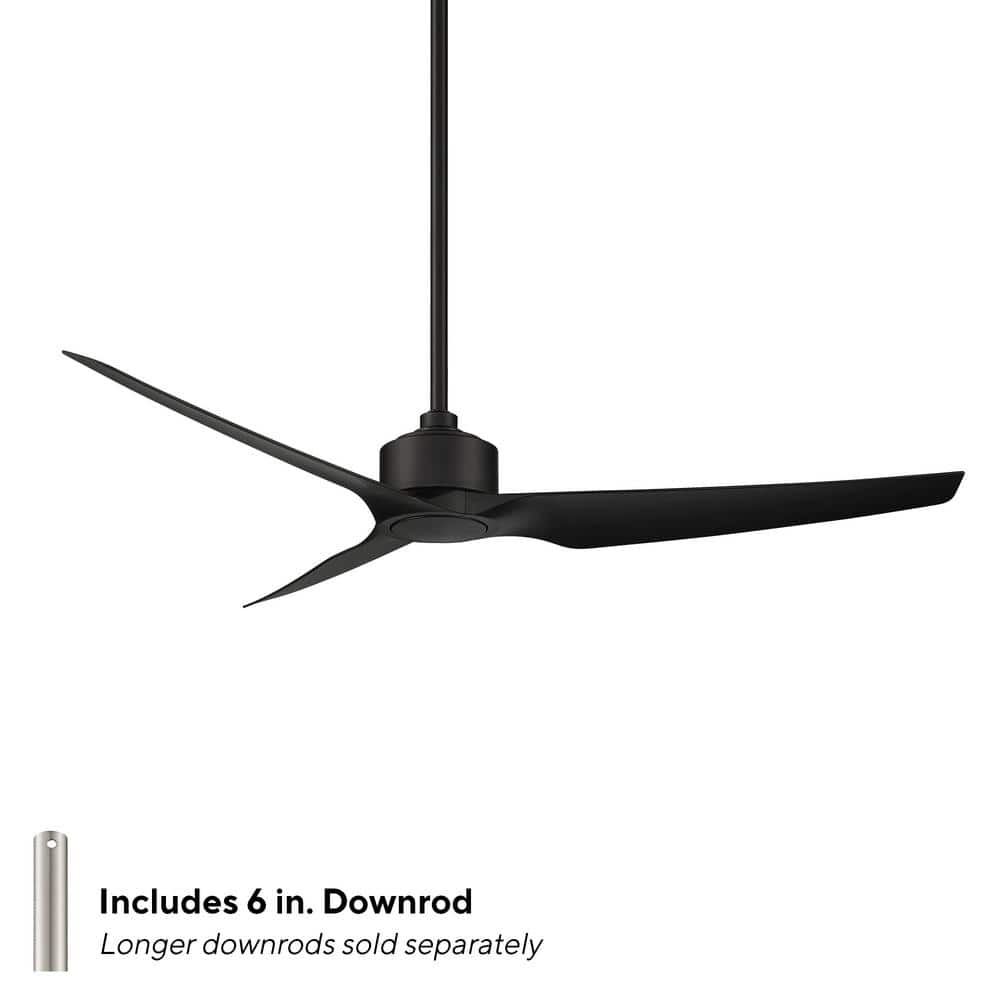 60" Matte Black Smart Ceiling Fan with Remote and 3 Blades