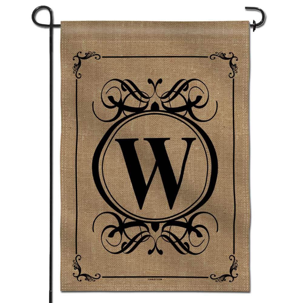 ANLEY 12.5 in. x 18 in. Classic Monogram Letter W Double Sided Garden Flag, Family Last Name Initial Yard Flags