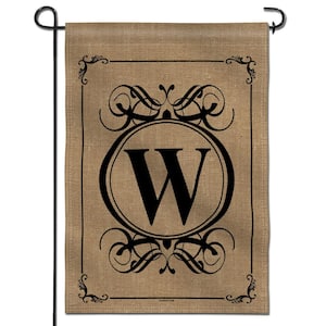 12.5 in. x 18 in. Classic Monogram Letter W Double Sided Garden Flag, Family Last Name Initial Yard Flags