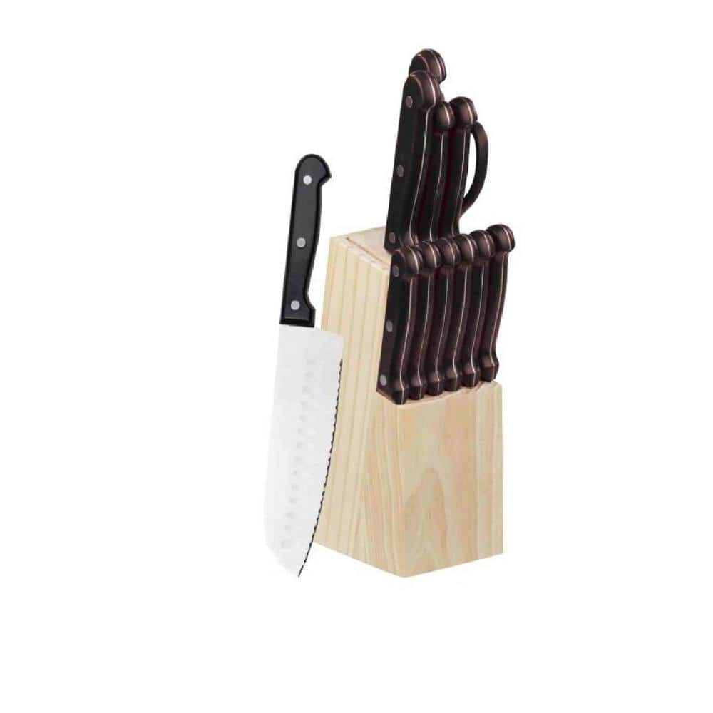 Farberware Edgekeeper 13-piece Pro Self-Sharpening Knife Block Set in Black