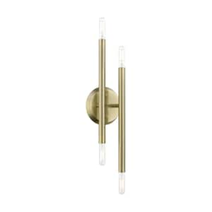 Soho 5.125 in. Antique Brass ADA 4-Light Sconce