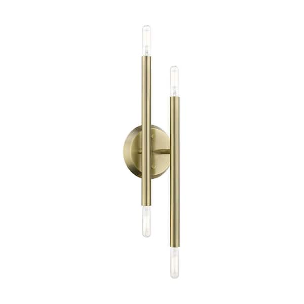 Livex Lighting Soho 5.125 in. Antique Brass ADA 4-Light Sconce