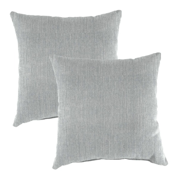 16 in. L x 16 in. W x 4 in. T Square Outdoor Throw Pillow in Tahiti Grey (2-Pack)