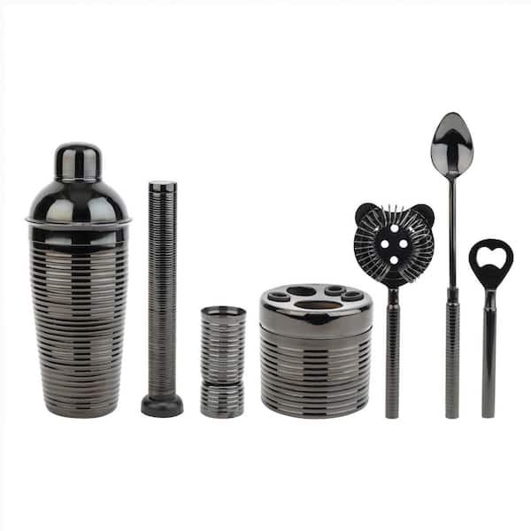 7-Piece Black Barware Set