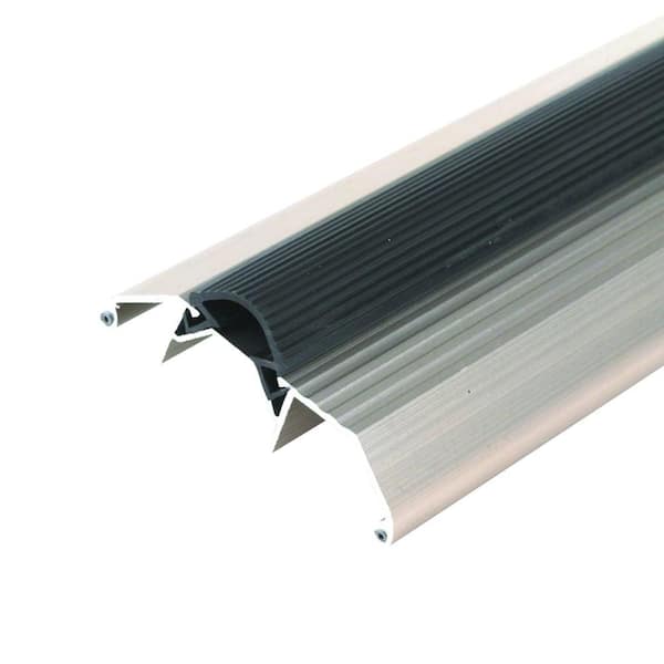 Deluxe High 3.75 in. x 85.5 in. Satin Nickel Aluminum Threshold with Vinyl Seal