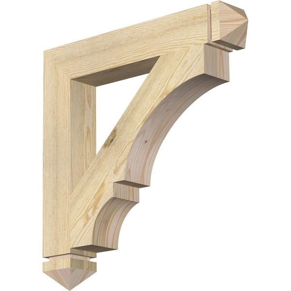Ekena Millwork 4 in. x 26 in. x 26 in. Douglas Fir Balboa Arts and Crafts Rough Sawn Bracket