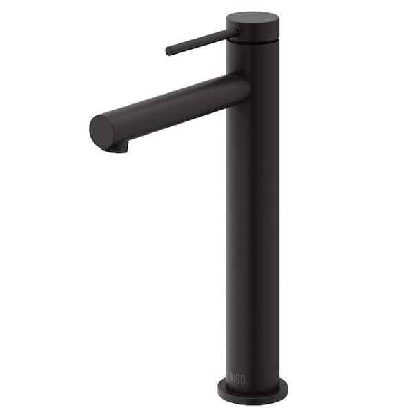 Jewel 11 in. Single Hole Single Handle Vessel Sink Faucet in Matte Black
