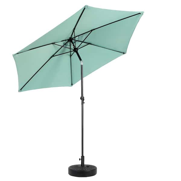 Tenleaf 9 ft. Metal Tiltable Market Patio Umbrella in Light Green (Base Not Included)