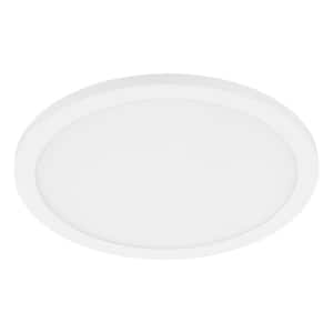 Trago 11.81 in. W x 0.51 in. H White Integrated LED Flush Mount Ceiling Light with White Acrylic Shade