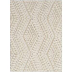 Nourison Graceful Ivory 9 ft. x 12 ft. Geometric Contemporary Area Rug ...