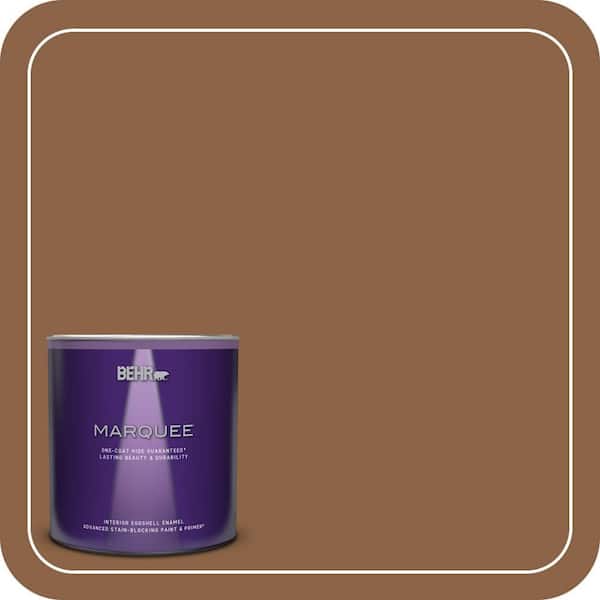 BEHR MARQUEE 1 qt. #S240-7 Leather Work Eggshell Enamel Interior Paint & Primer