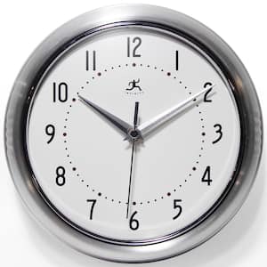 Retro Round Silver Wall Clock