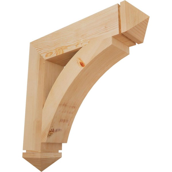 Ekena Millwork 5.5 in. x 30 in. x 30 in. Douglas Fir Thorton Arts and Crafts Smooth Bracket