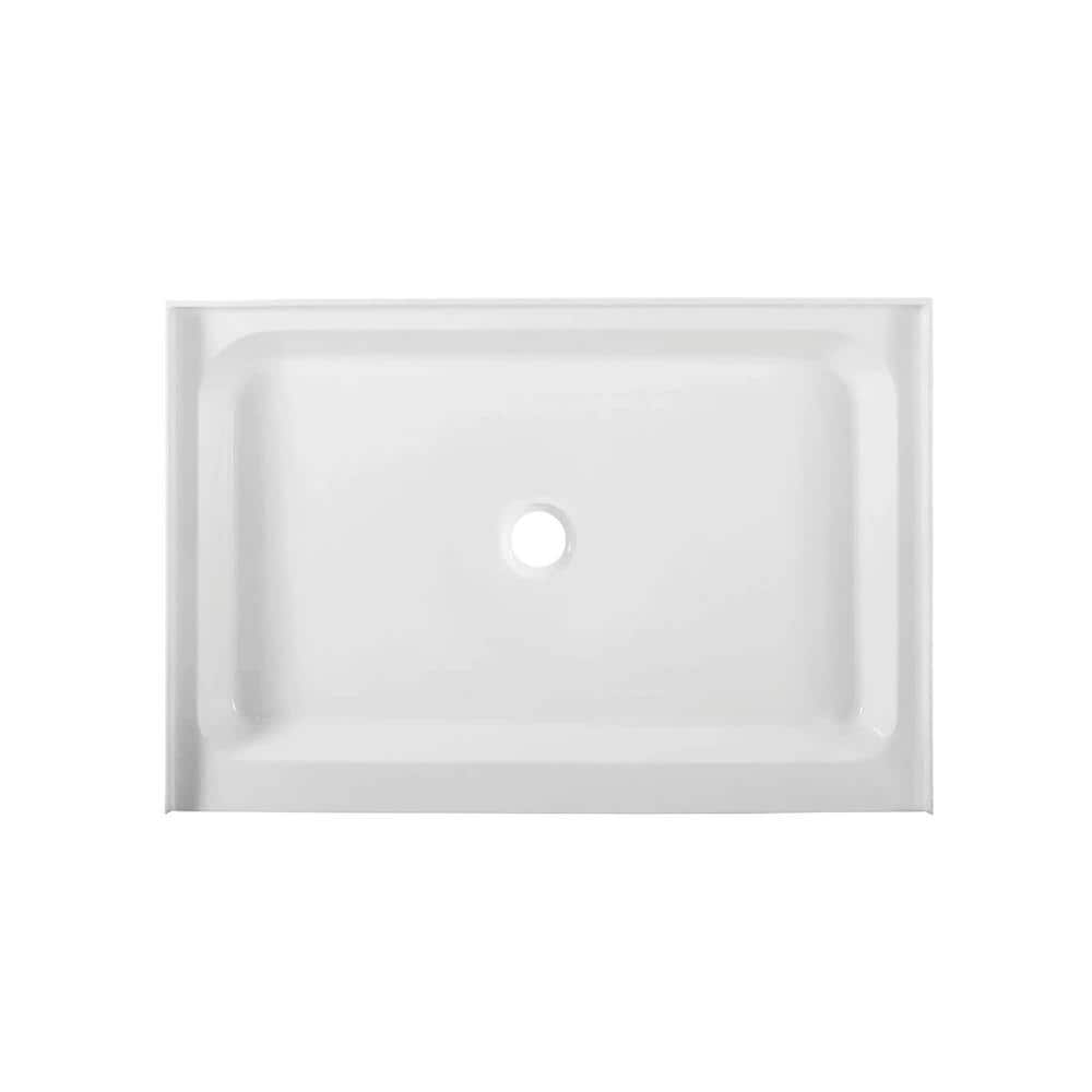 48" x 32" White Acrylic Single Shower Base with Non-Slip Surface
