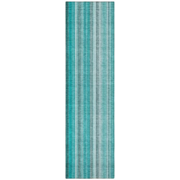 Addison Rugs Chantille ACN543 Teal 2 ft. 3 in. x 7 ft. 6 in. Machine Washable Indoor/Outdoor Geometric Runner Rug