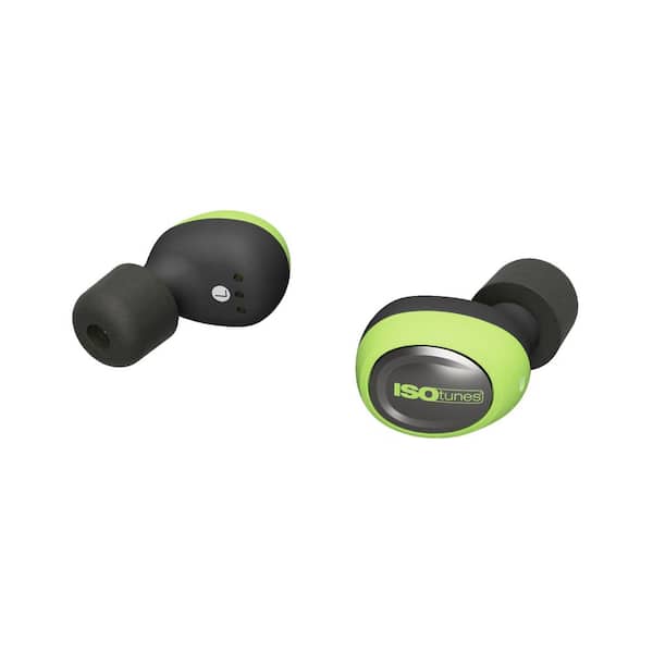ISOtunes Green FREE 2.0 Bluetooth Hearing Protection Earbuds, 25 dB Noise Reduction Rating, OSHA Compliant Ear Protection