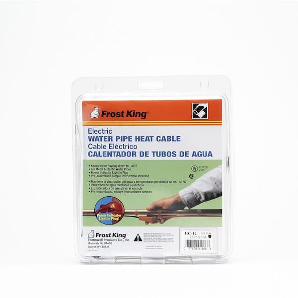 Freeze Prevent Frost King Electric Water Pipe Heat cable HC12 9-13 ft 120 VAC 