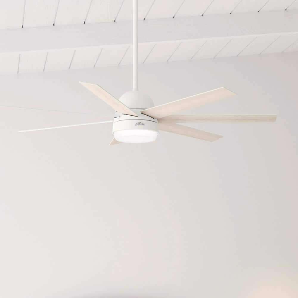 60" Matte White Smart Ceiling Fan with LED Light and Remote
