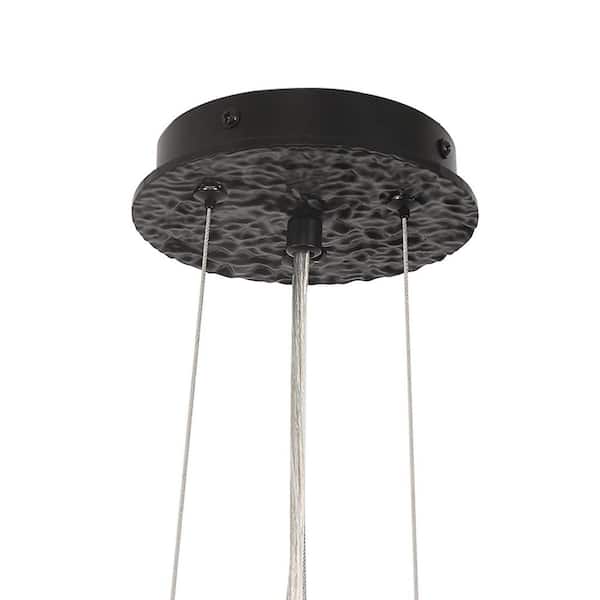 YANSUN 32 in. 10-Light Black Tree Branch Crystal Chandelier Modern
