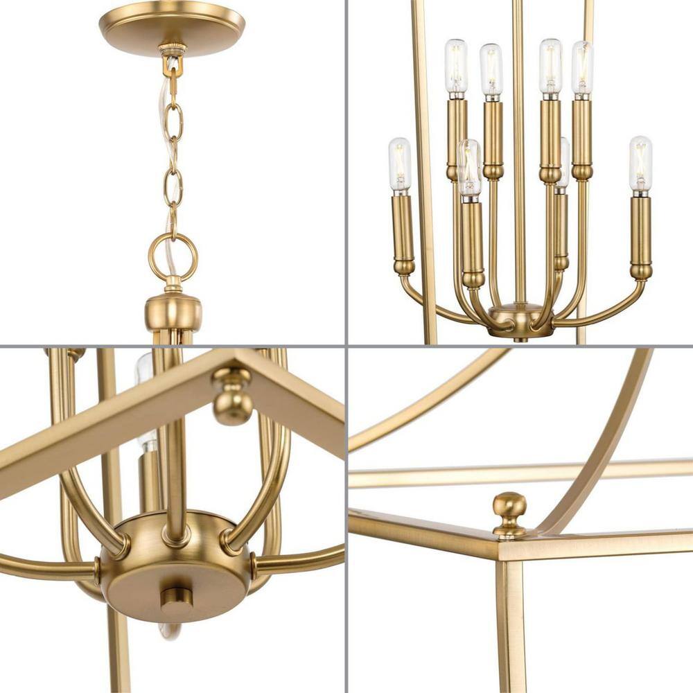 Parkhurst Brushed Bronze 8-Light Foyer Pendant with Airy Frame