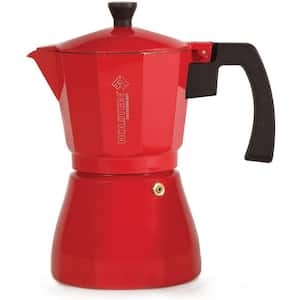 6-Cup Red Aluminum Espresso Maker