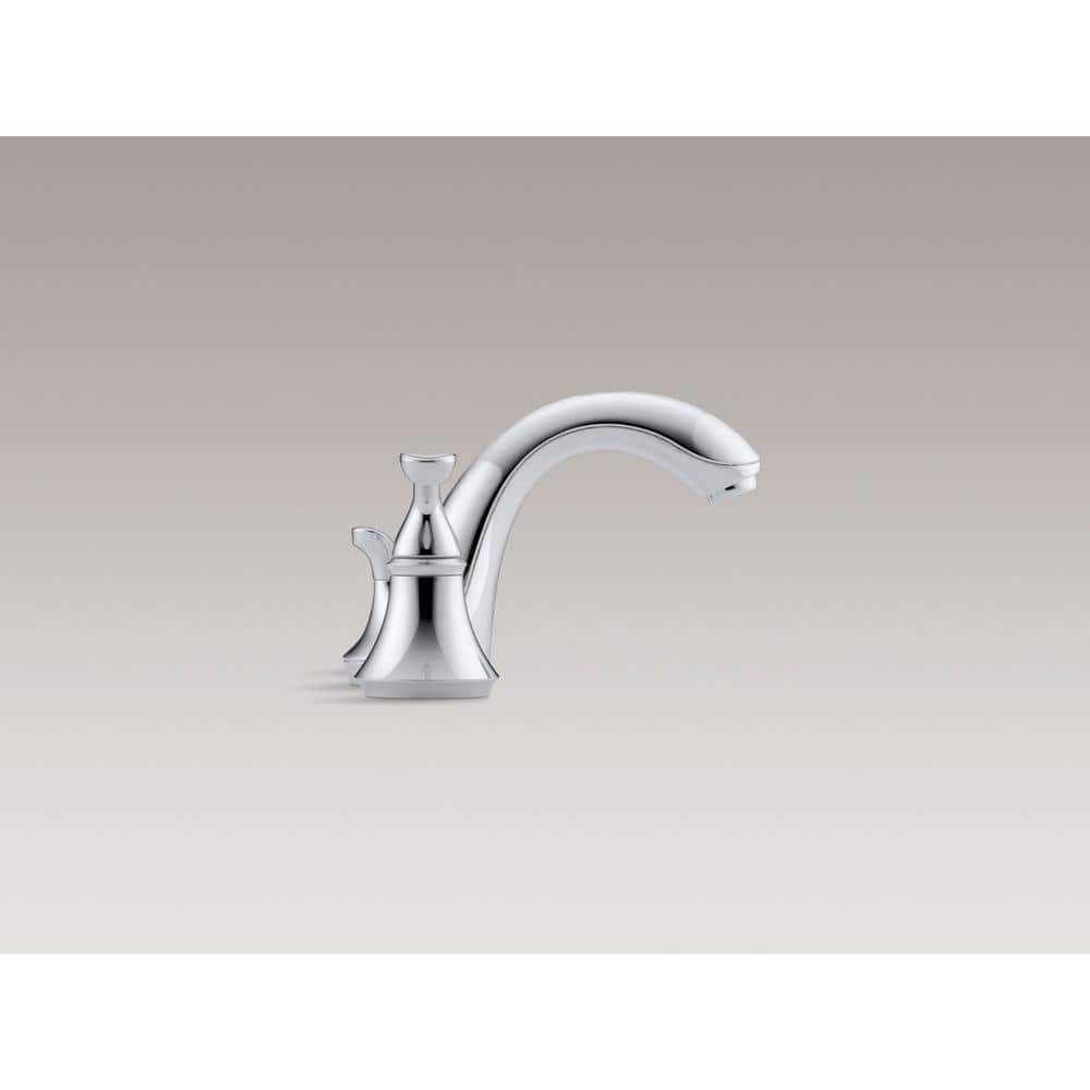 Elegant Forte Polished Chrome 8" Widespread Double Handle Bathroom Faucet