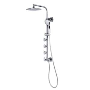Lanai 5-Spray Patterns with 1.8 GPM 8 in. Wall Mounted Dual Shower Head and Handheld with Body Sprays in Chrome