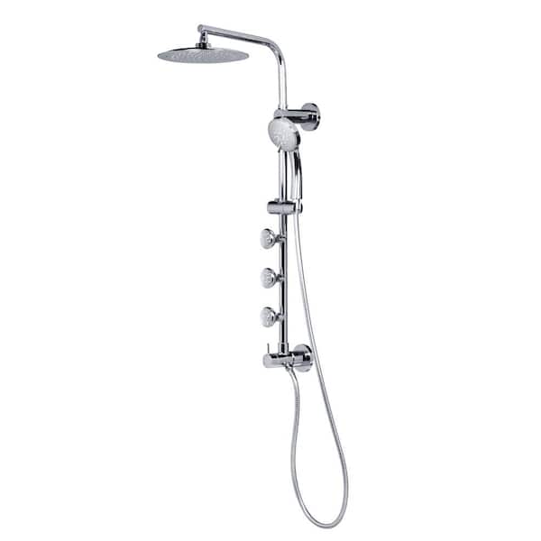 Photo 1 of 7-spray 8 in. Dual Shower Head and Handheld Shower Head with Body spray in Chrome
