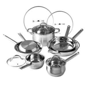 12-Piece Nonstick Stainless Steel Cookware Set with Lids
