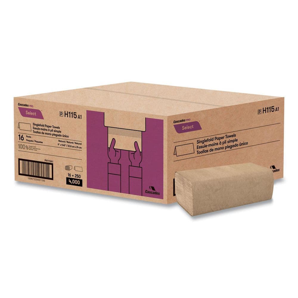 Select Folded Paper Towels, Singlefold, Natural, 9 in. x 9.45 in., (250-Pack, 16-Carton) price history on PriceWatchPro