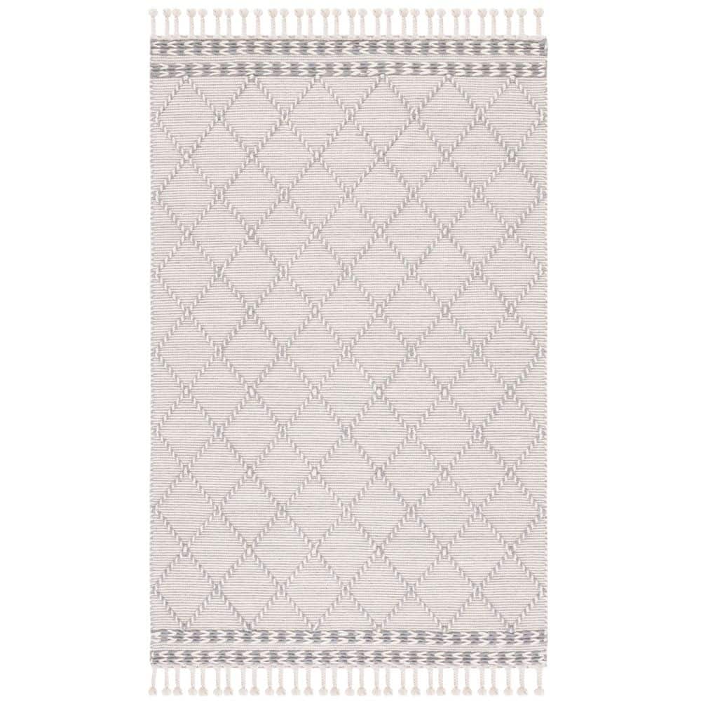 Vermont 4 ft. x 6 ft. Ivory/Gray Diamond Border Fringe Area Rug price history on PriceWatchPro