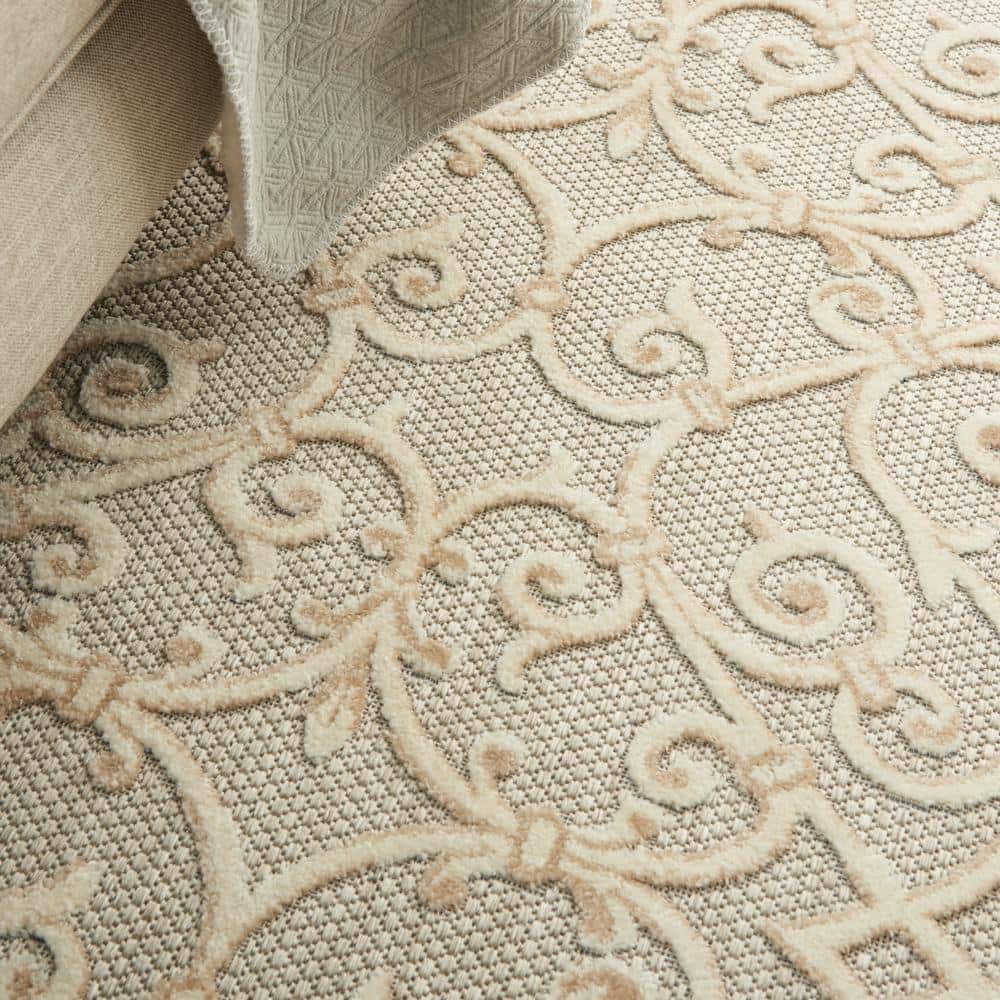 Aloha 5'3" x 7'5" Natural Polypropylene Flat Woven Outdoor Rug