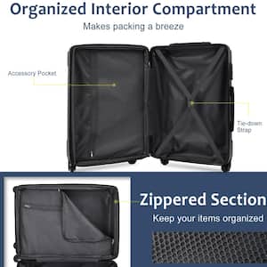 28 in. Blue Lightweight Hardshell Luggage Spinner Suitcase with TSA Lock Single Luggage