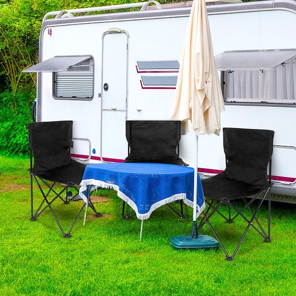 FTC_  CAMPING CHAIR キャンピングチェア_ BLACK無地黒 Amazon.com: YSSOA Portable Folding Black Camping Chair, 2-Pack