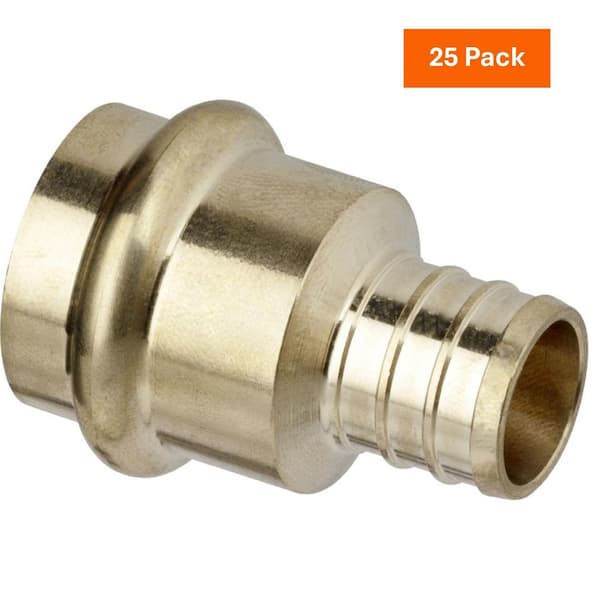 Viega PureFlow 1/2 in. x 3/4 in. Crimp/Press Zero-Lead Bronze Transition Coupling (25-Pack)