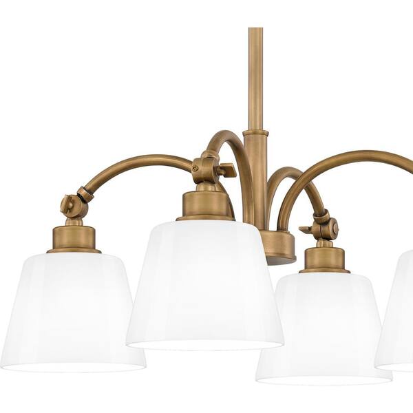 Quoizel Iota 4-Light Weathered Brass Chandelier QP6157WS - The Home Depot