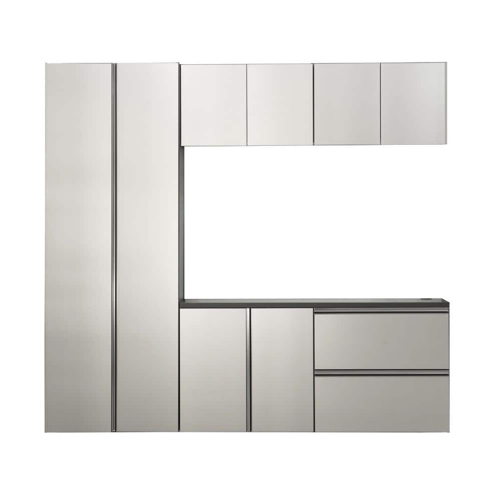 96 in. W x 72 in. H x 20 in. D Metallic Grey 6-Piece Garage Cabinet, Wall Mounted with Soft Closing Doors & Drawers price history on PriceWatchPro